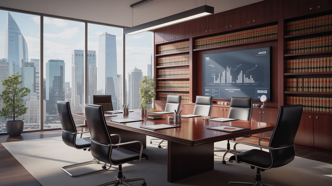 Professional legal office environment representing compliance and governance excellence